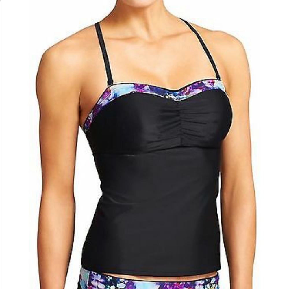 *NEW* Athleta Floral Fade Bandeau Tankini Top